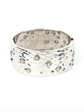 Across The Constellations  Silver Bracelet with Blue Accents